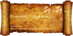 Szecskó Szabina névjegykártya