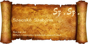 Szecskó Szabina névjegykártya