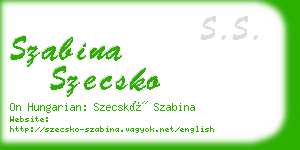 szabina szecsko business card